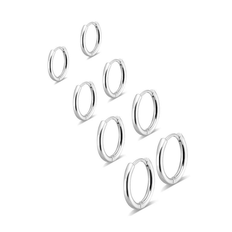KRKCCO 4-PAIR HOOP EARRINGS SET