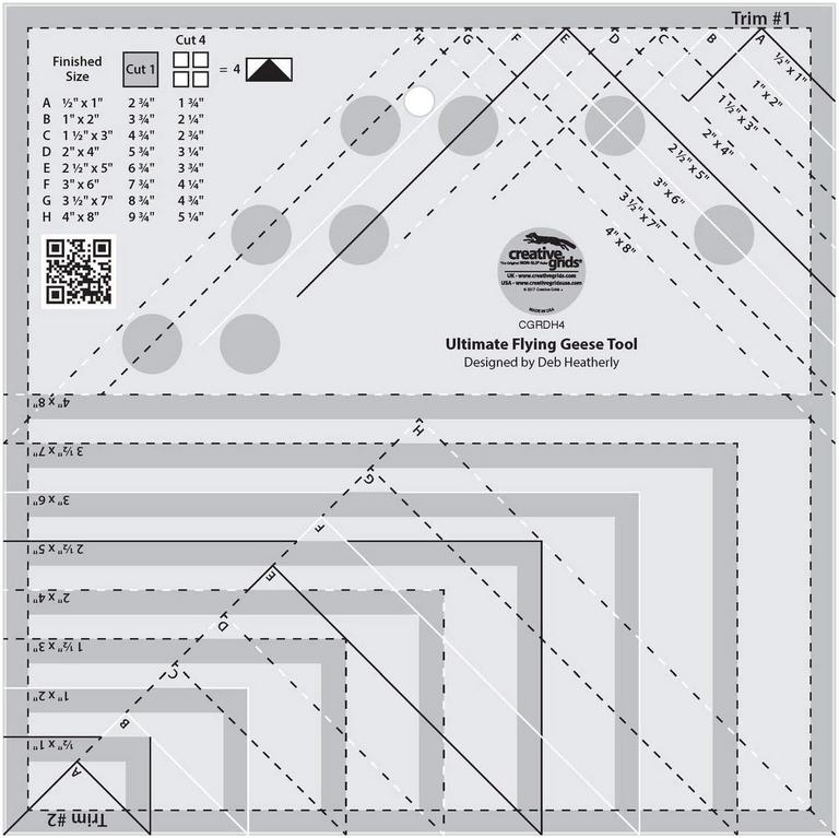 CREATIVE GRIDS FLYING GEESE TEMPLATE & QUILT RULER