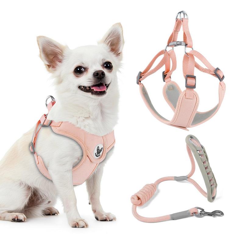 PETYIDA DOG HARNESS & LEASH S PINK