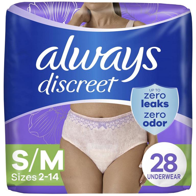 ALWAYS DISCREET S/M WOMEN'S PANTIES 28PK