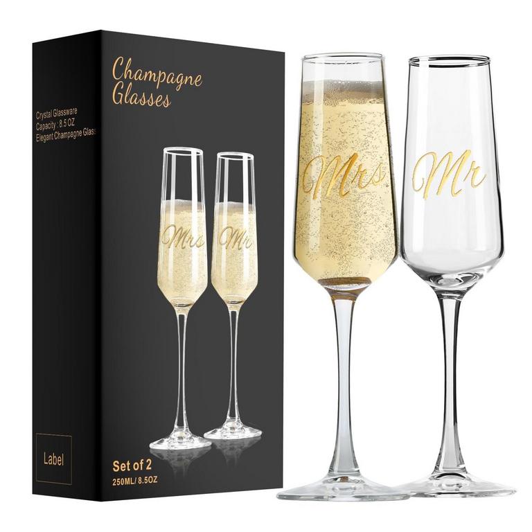 BAALAKA WEDDING CHAMPAGNE FLUTES 2PK