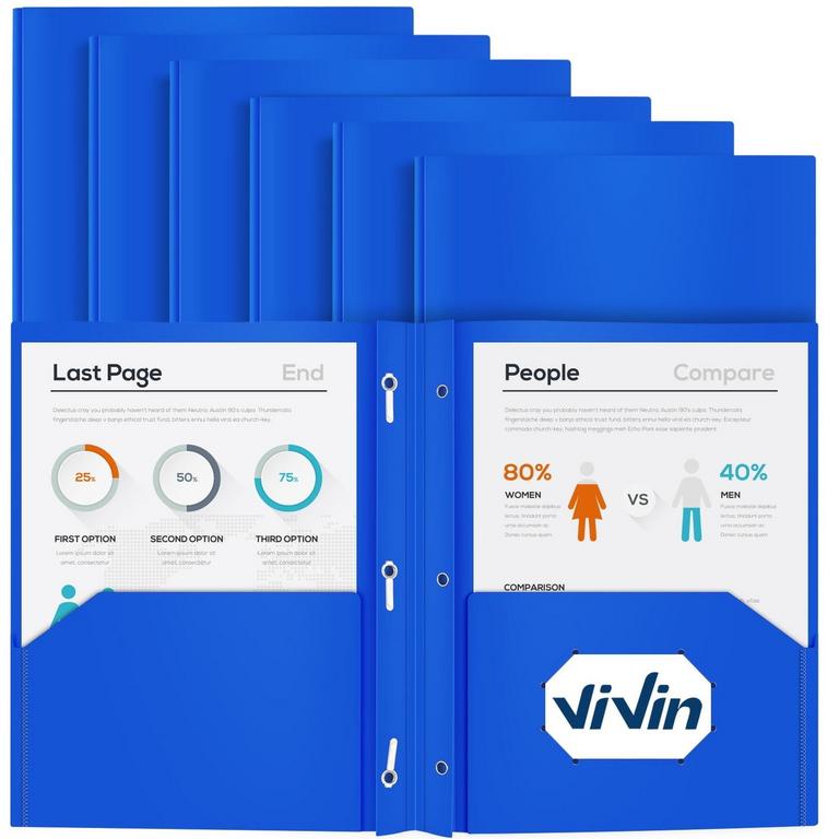 VIVIN 12PK PLASTIC FOLDERS