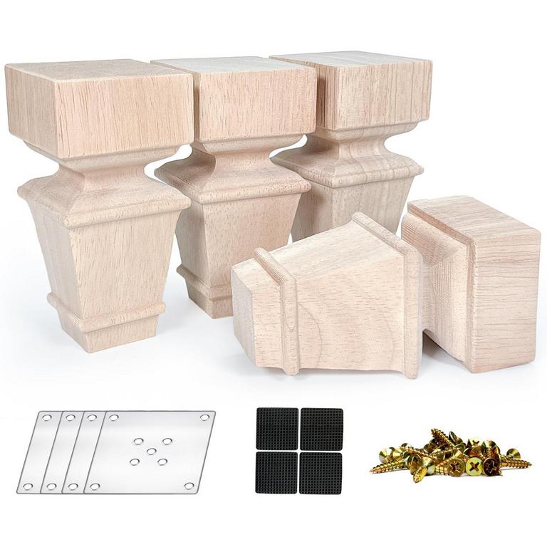 CRAPAPFERT 5IN WOOD FURNITURE LEGS 4PCS