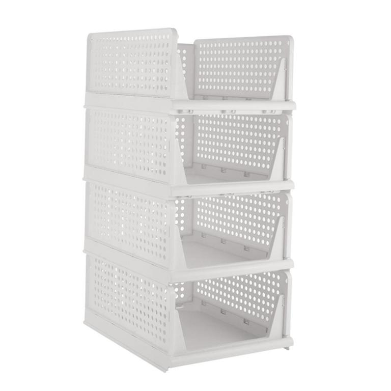 4PK STACKABLE STORAGE BASKETS