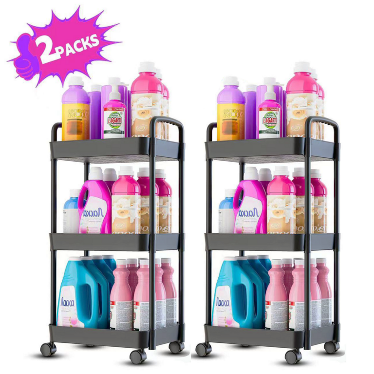 CLOZORG 3 TIER UTILITY CARTS 2PK
