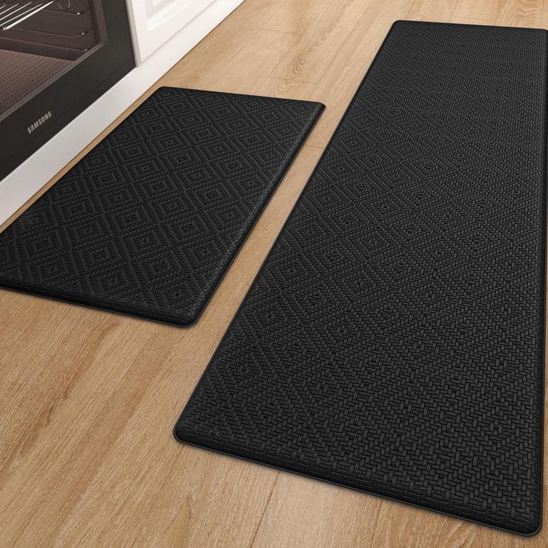 PABUBE KITCHEN RUGS BLACK 2PC