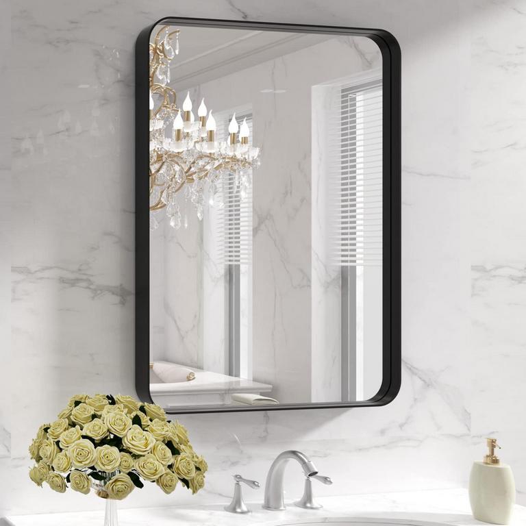 LOAAO 22IN X 30IN BLACK WALL MIRROR