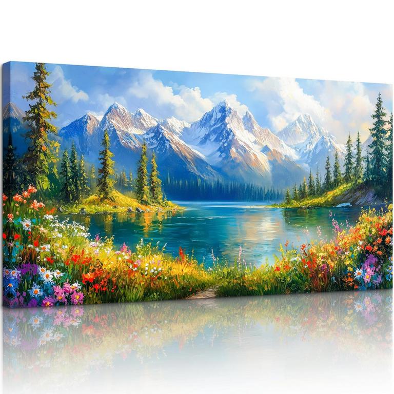 CRMOTU LAKE LANDSCAPE WALL ART 30IN X 60IN