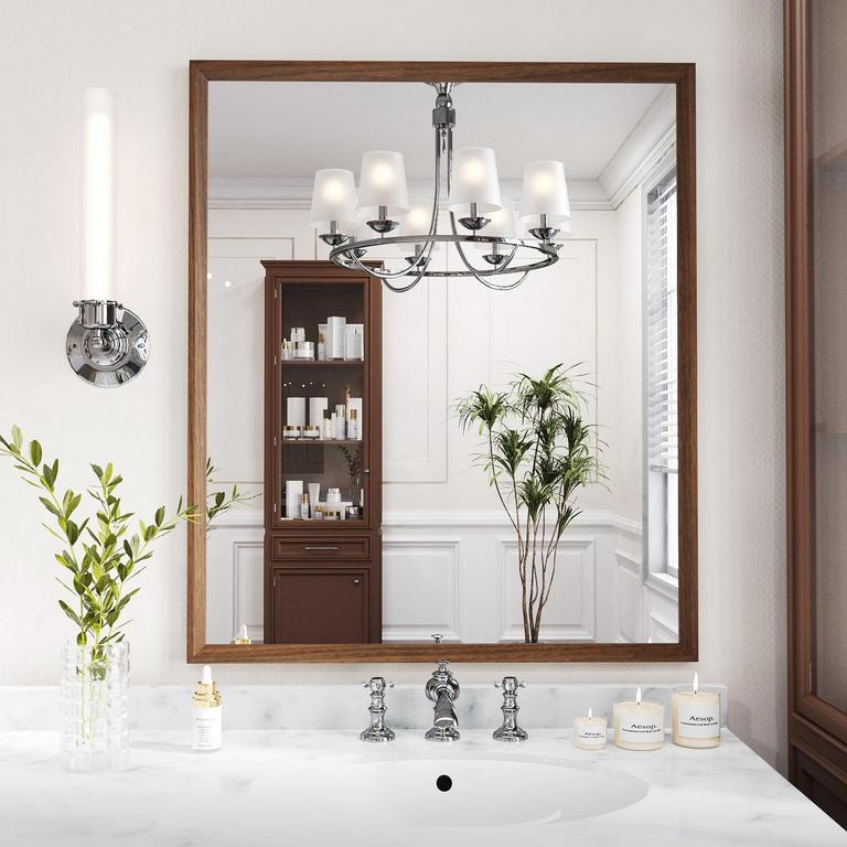 WEER WALNUT FRAMED MIRROR 36IN X 30IN