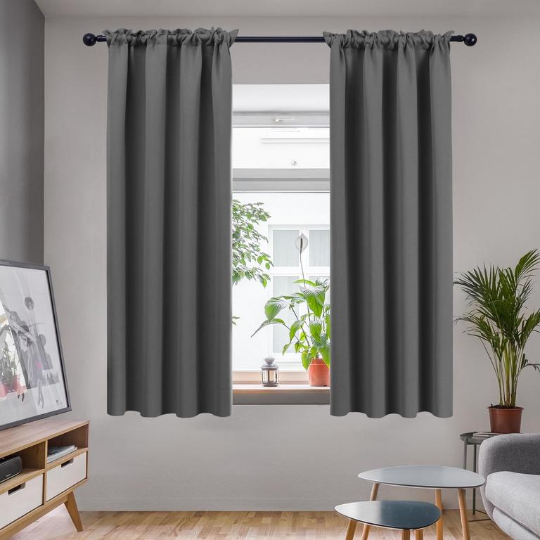 DECONOVO GREY CURTAINS 54L