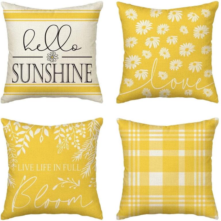 SM:)E DAISY THROW PILLOW COVERS 4PK 18IN