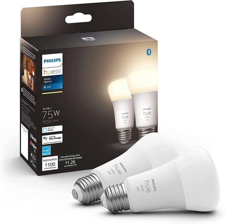PHILIPS HUE 75W SMART LIGHT BULBS 2PK