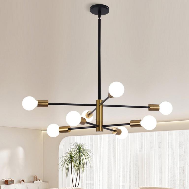 LISUNAR 8LT SPUTNIK CHANDELIER 28.3"D