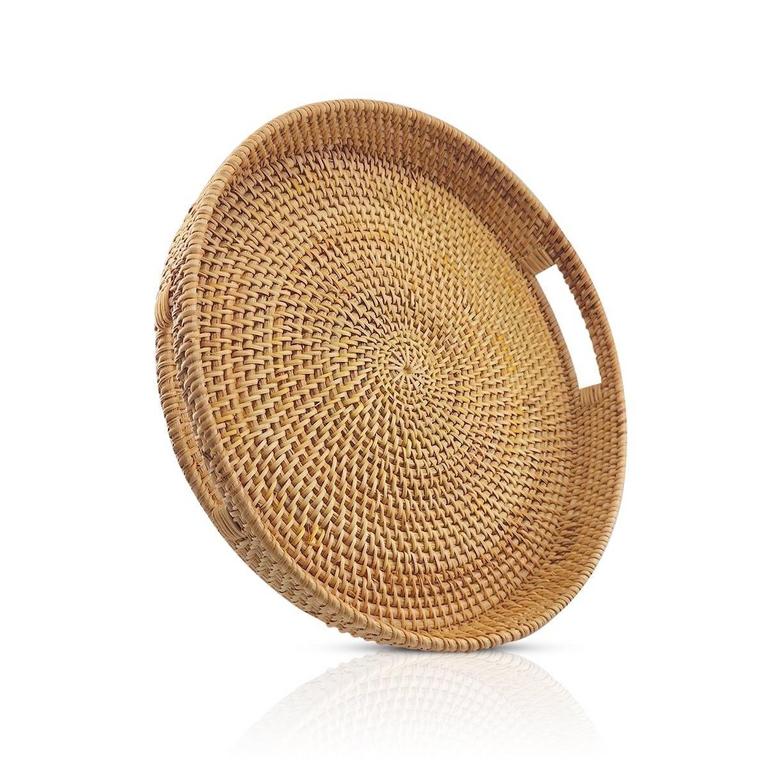 KABUER ROUND RATTAN TRAY